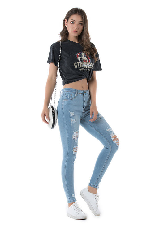 Jeans Rotos Vintage con Efecto Desgastado - Image 11