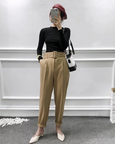 Pantalones Cintura Ajustable Estilo Europeo y Americano para Mujer - Image 6