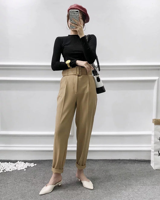 Pantalones Cintura Ajustable Estilo Europeo y Americano para Mujer - Image 7