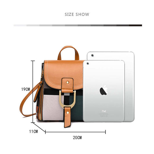 Mochila Cuadriculada para Mujer: Bolsa Escolar y de Viaje - Image 10