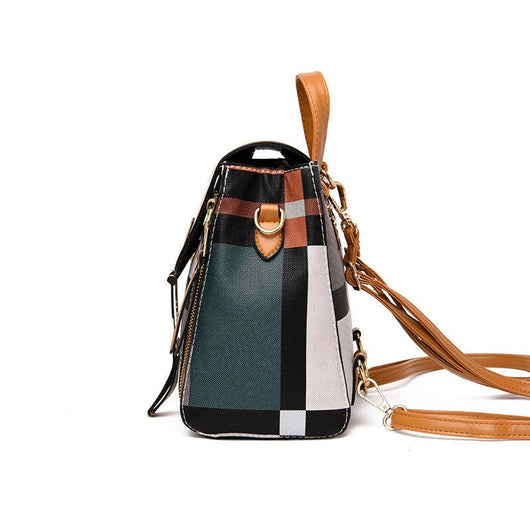 Mochila Cuadriculada para Mujer: Bolsa Escolar y de Viaje - Image 12