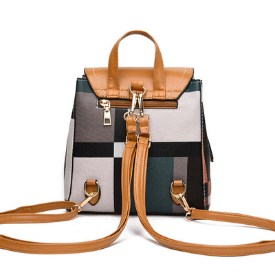Mochila Cuadriculada para Mujer: Bolsa Escolar y de Viaje - Image 13