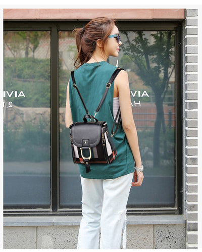 Mochila Cuadriculada para Mujer: Bolsa Escolar y de Viaje - Image 15