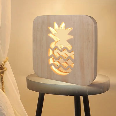 Lámpara Nocturna LED Piña de Madera con USB - Image 8