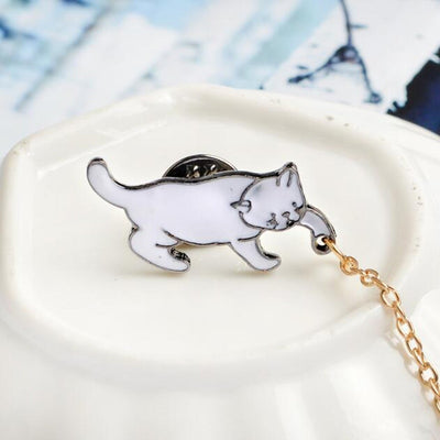 Broche de Gatito Anime con Perla - Accesorio de Moda Kawaii - Image 9