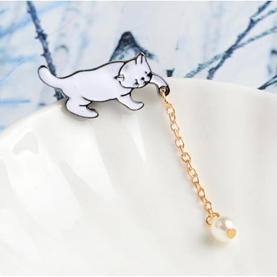 Broche de Gatito Anime con Perla - Accesorio de Moda Kawaii - Image 10