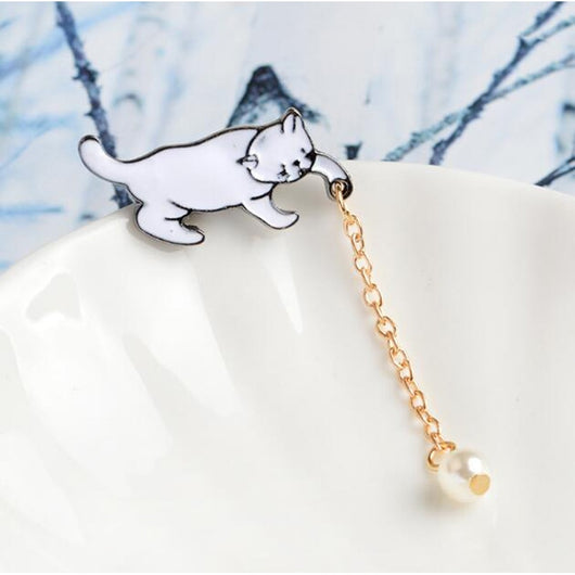 Broche de Gatito Anime con Perla - Accesorio de Moda Kawaii - Image 10