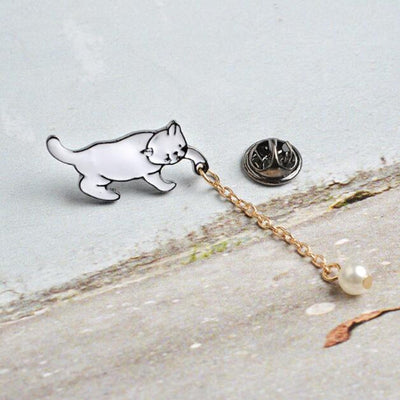 Broche de Gatito Anime con Perla - Accesorio de Moda Kawaii - Image 11