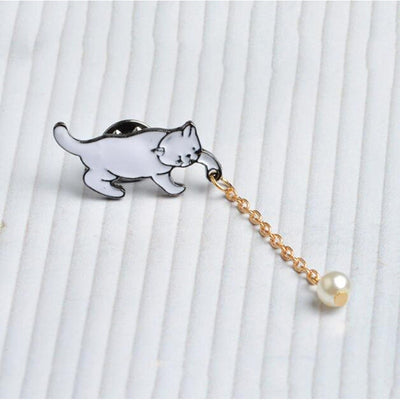 Broche de Gatito Anime con Perla - Accesorio de Moda Kawaii - Image 12