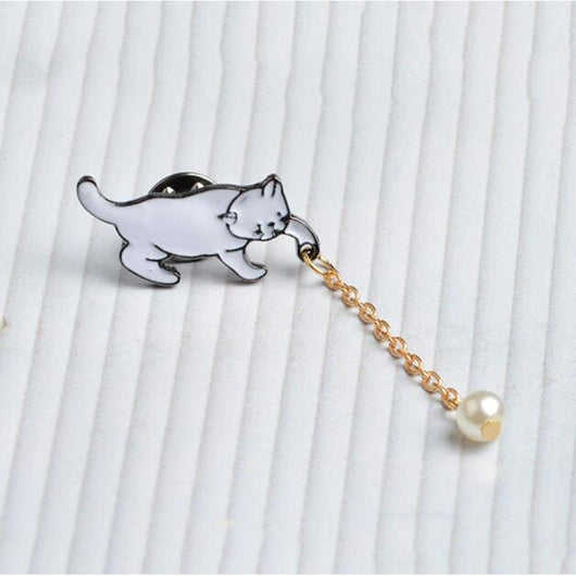 Broche de Gatito Anime con Perla - Accesorio de Moda Kawaii - Image 12