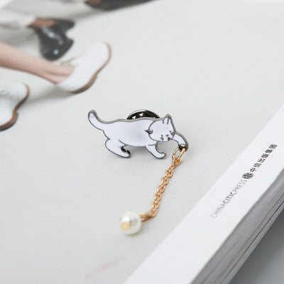 Broche de Gatito Anime con Perla - Accesorio de Moda Kawaii - Image 15