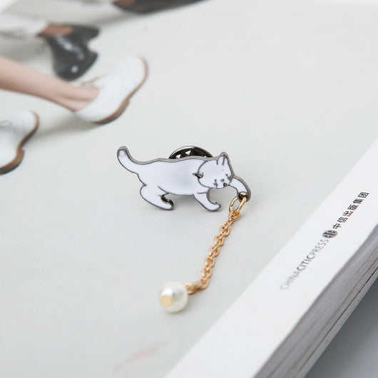 Broche de Gatito Anime con Perla - Accesorio de Moda Kawaii - Image 17