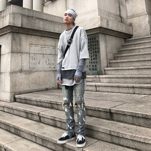 Jeans para Hombre con Diseño Splash y Desgarre Artístico - Image 12