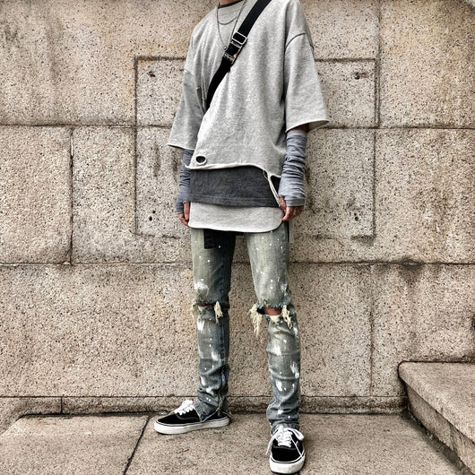 Jeans para Hombre con Diseño Splash y Desgarre Artístico - Image 13