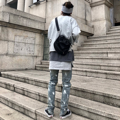 Jeans para Hombre con Diseño Splash y Desgarre Artístico - Image 19