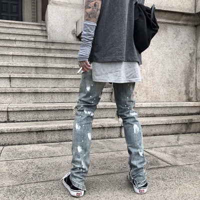 Jeans para Hombre con Diseño Splash y Desgarre Artístico - Image 28