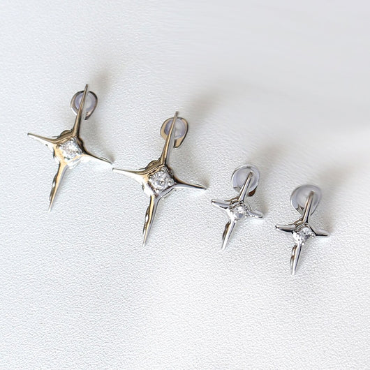 Pendientes de Cruz con Brillantes, Diseño Sencillo y Elegante - Image 12