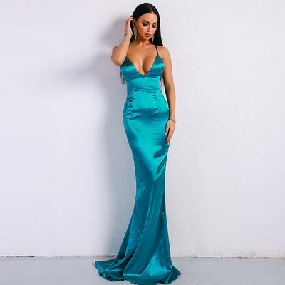 Vestido de Noche Espalda Descubierta Cuello V Mujer - Image 7