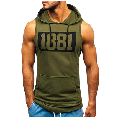 Sudadera Deportiva sin Mangas con Estampado de Letras para Hombre - Image 22