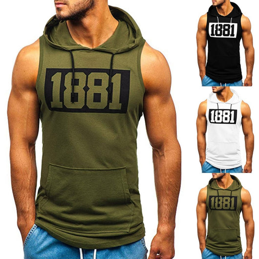 Sudadera Deportiva sin Mangas con Estampado de Letras para Hombre - Image 23