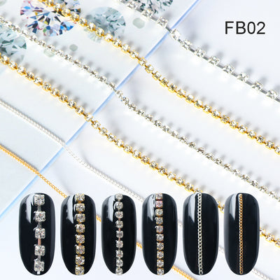 Cadenas de Joyería para Uñas - Decoración Metálica Dorada y Plateada - Image 17