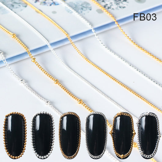 Cadenas de Joyería para Uñas - Decoración Metálica Dorada y Plateada - Image 18