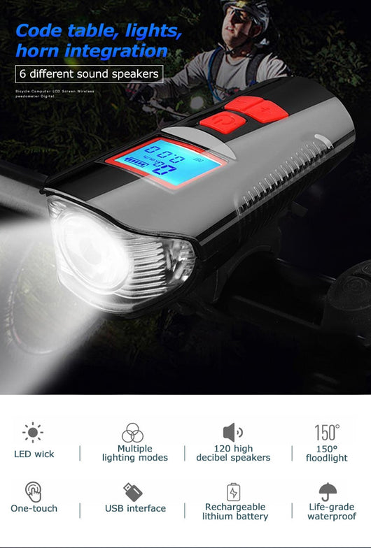 Luz Frontal para Bicicleta Resistente al Agua con Carga USB - Image 4