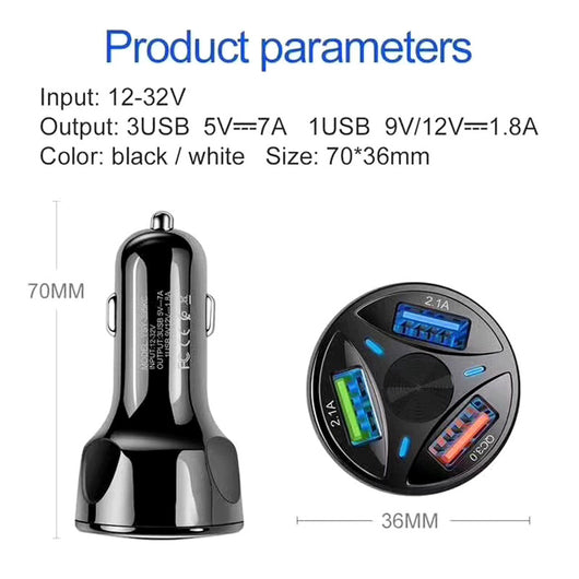 Cargador Rápido USB de 3 Puertos para Auto - Image 7