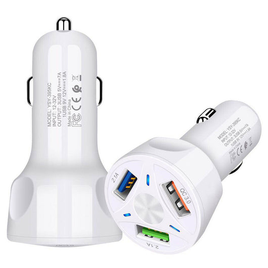 Cargador Rápido USB de 3 Puertos para Auto - Image 8