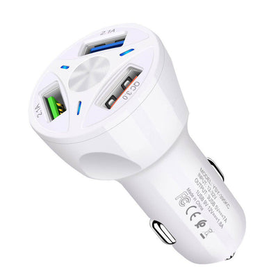 Cargador Rápido USB de 3 Puertos para Auto - Image 10