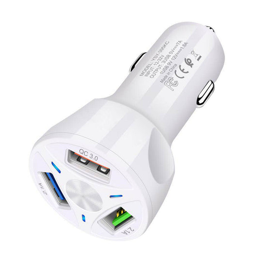 Cargador Rápido USB de 3 Puertos para Auto - Image 12