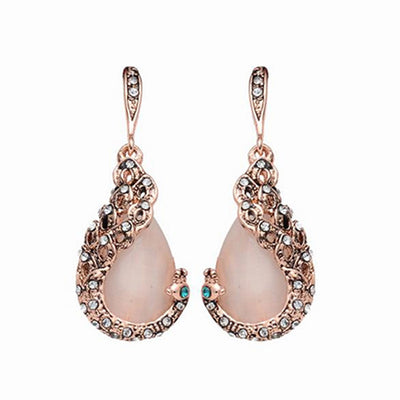 Conjunto de Collar y Aretes Retro Gota de Agua con Diamantes - Image 11