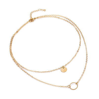 Collar Choker Multicapa de Verano con Lentejuelas y Dije Dorado - Image 9