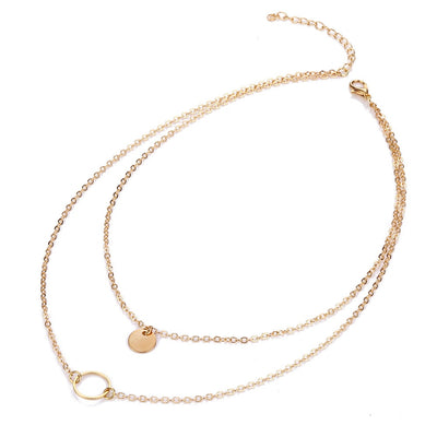 Collar Choker Multicapa de Verano con Lentejuelas y Dije Dorado - Image 10