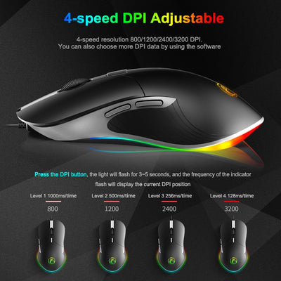 Ratón Gaming LED 6400 DPI USB Ergonómico de Alto Rendimiento - Image 5