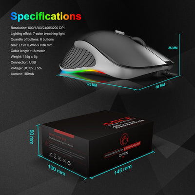 Ratón Gaming LED 6400 DPI USB Ergonómico de Alto Rendimiento - Image 10