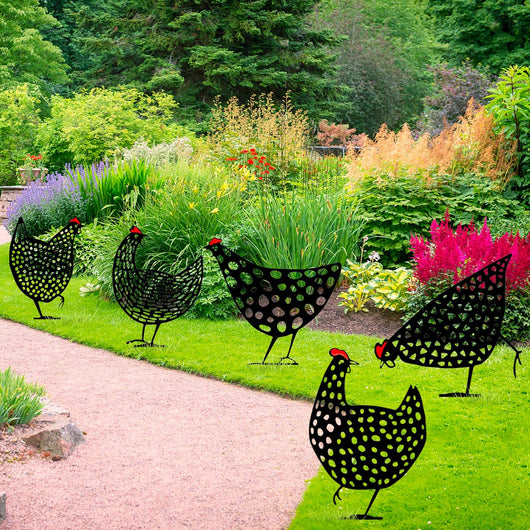 Decoración de Jardín con Figuras de Gallinas - Estacas para Patio y Huerto - Image 42