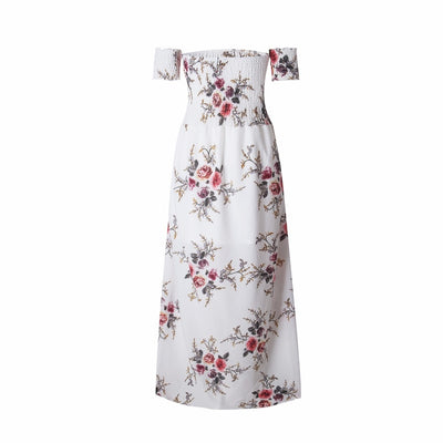 Vestido Largo Bohemio Hombros Descubiertos para Playa y Verano - Image 15