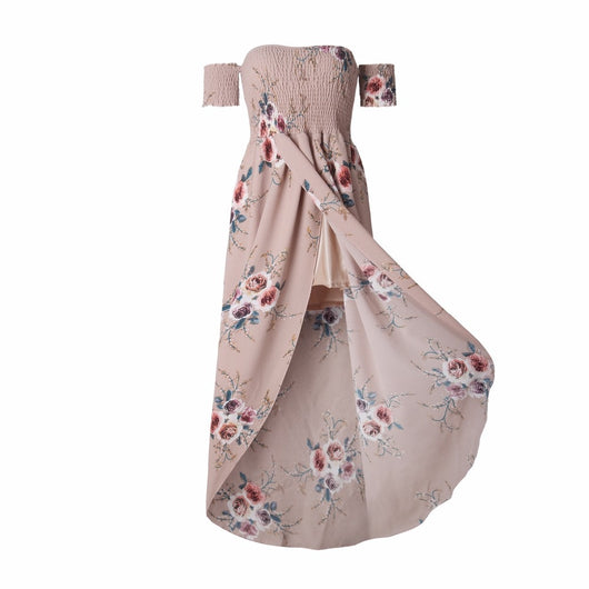 Vestido Largo Bohemio Hombros Descubiertos para Playa y Verano - Image 17