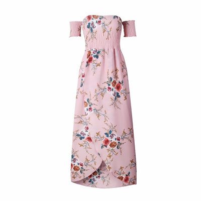 Vestido Largo Bohemio Hombros Descubiertos para Playa y Verano - Image 29