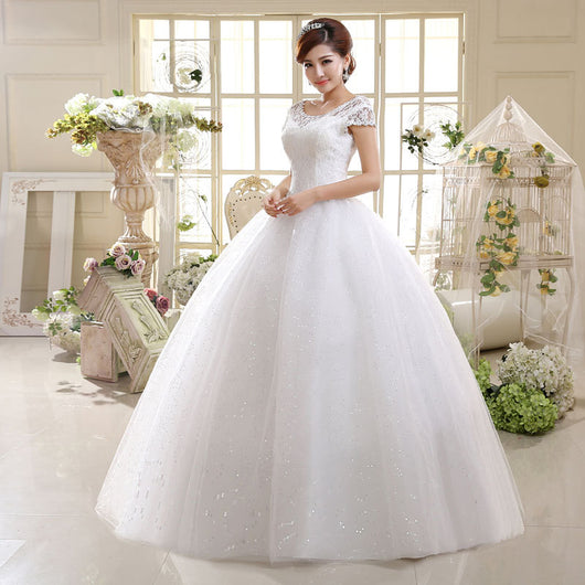 Vestido de Novia 2021 Encaje Hombros Descubiertos Corte Slim Tallas Grandes - Image 5