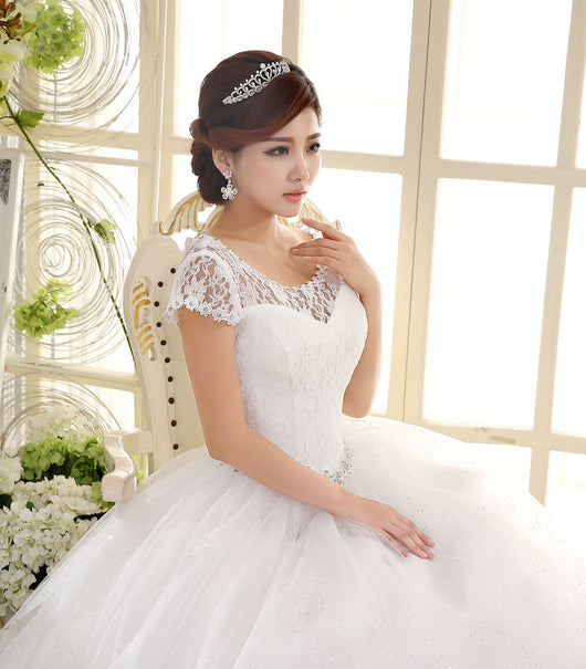 Vestido de Novia 2021 Encaje Hombros Descubiertos Corte Slim Tallas Grandes - Image 7
