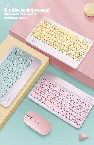 Teclado y Ratón Inalámbricos Ultra Delgados Compatible con Apple - Diseño Macaron - Image 12