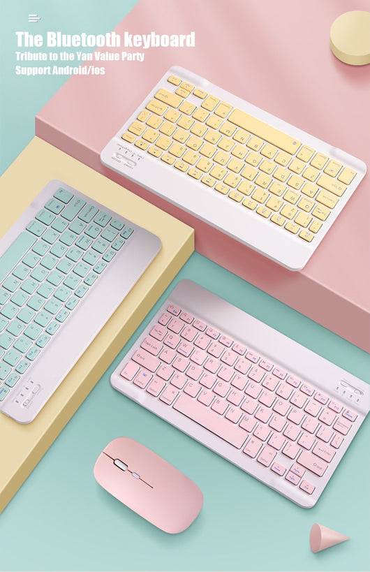 Teclado y Ratón Inalámbricos Ultra Delgados Compatible con Apple - Diseño Macaron - Image 12