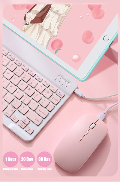 Teclado y Ratón Inalámbricos Ultra Delgados Compatible con Apple - Diseño Macaron - Image 15