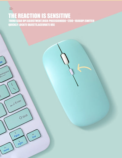 Teclado y Ratón Inalámbricos Ultra Delgados Compatible con Apple - Diseño Macaron - Image 18