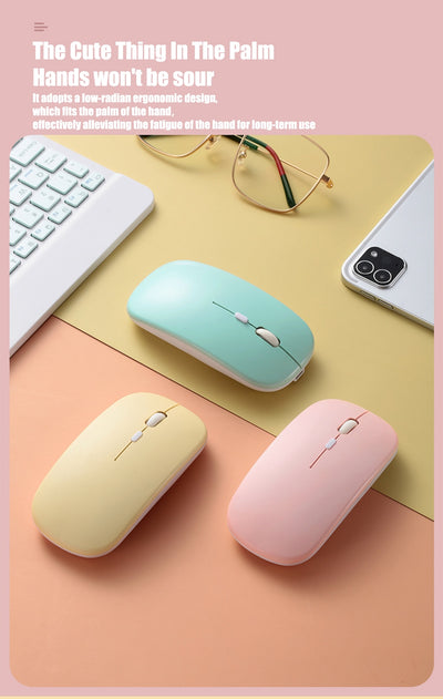 Teclado y Ratón Inalámbricos Ultra Delgados Compatible con Apple - Diseño Macaron - Image 19