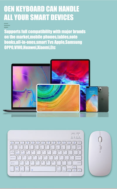 Teclado y Ratón Inalámbricos Ultra Delgados Compatible con Apple - Diseño Macaron - Image 20
