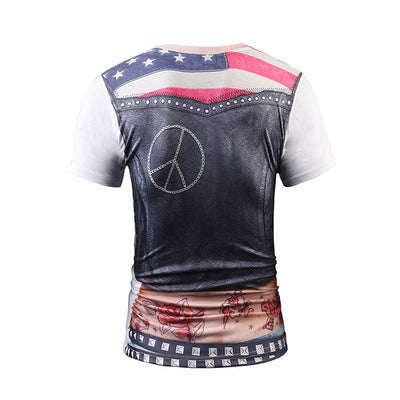 Chaleco Hip Hop Falso con Camiseta Slim Fit Manga Corta para Hombre - Image 21