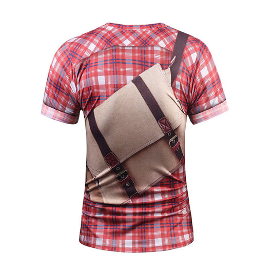 Chaleco Hip Hop Falso con Camiseta Slim Fit Manga Corta para Hombre - Image 23